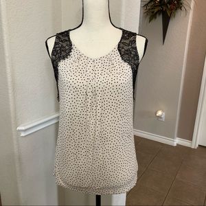 LOFT black and nude top